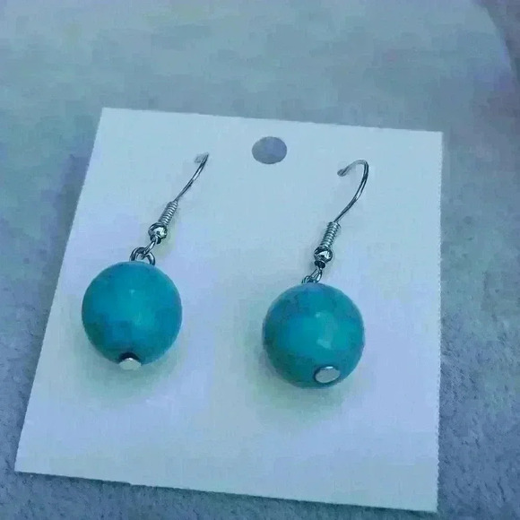 Vintage  turquoise drop earrings - Picture 6 of 17